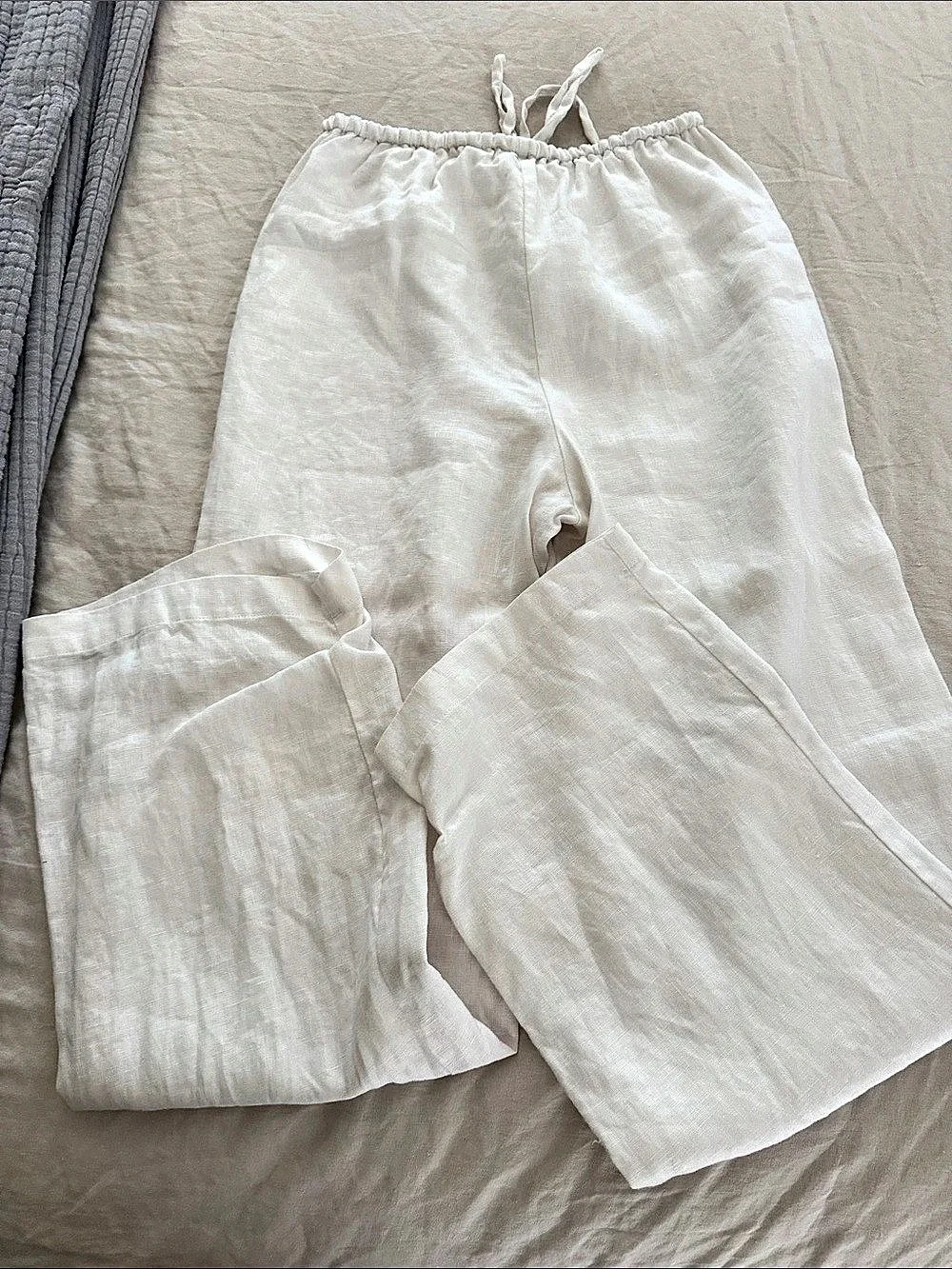 Reformation Wide Leg Lined Linen Pants White XS Like New